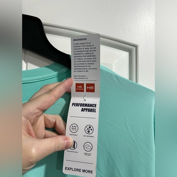 Bassdash men’s fishing sun long sleeve sun shirt teal  green‎ UV XL - Picture 5 of 8